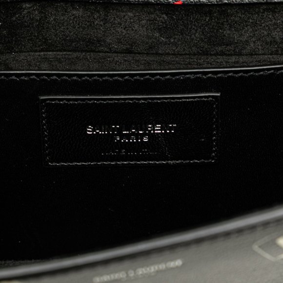 Saint Laurent Lipstick Motif Chain Shoulder Bag in Black Leather and Enamel for - Picture 9 of 10